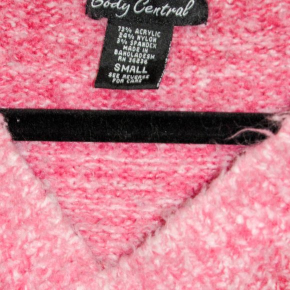 Body Central Pink & White Gradient weave soft sweater extra-long sleeves small - Picture 3 of 12